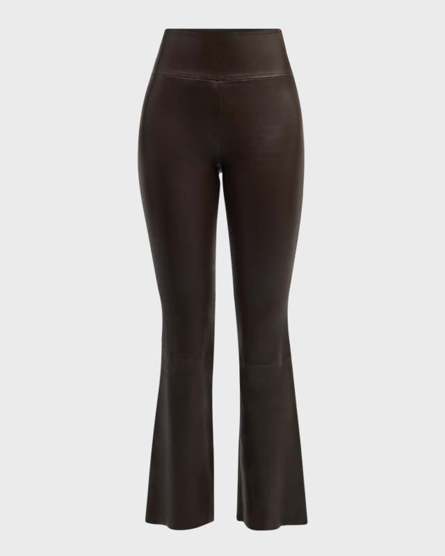 Ankle Flare Leather Leggings