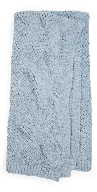 Barefoot Dreams CozyChic Diamond Weave Throw Moonbeam