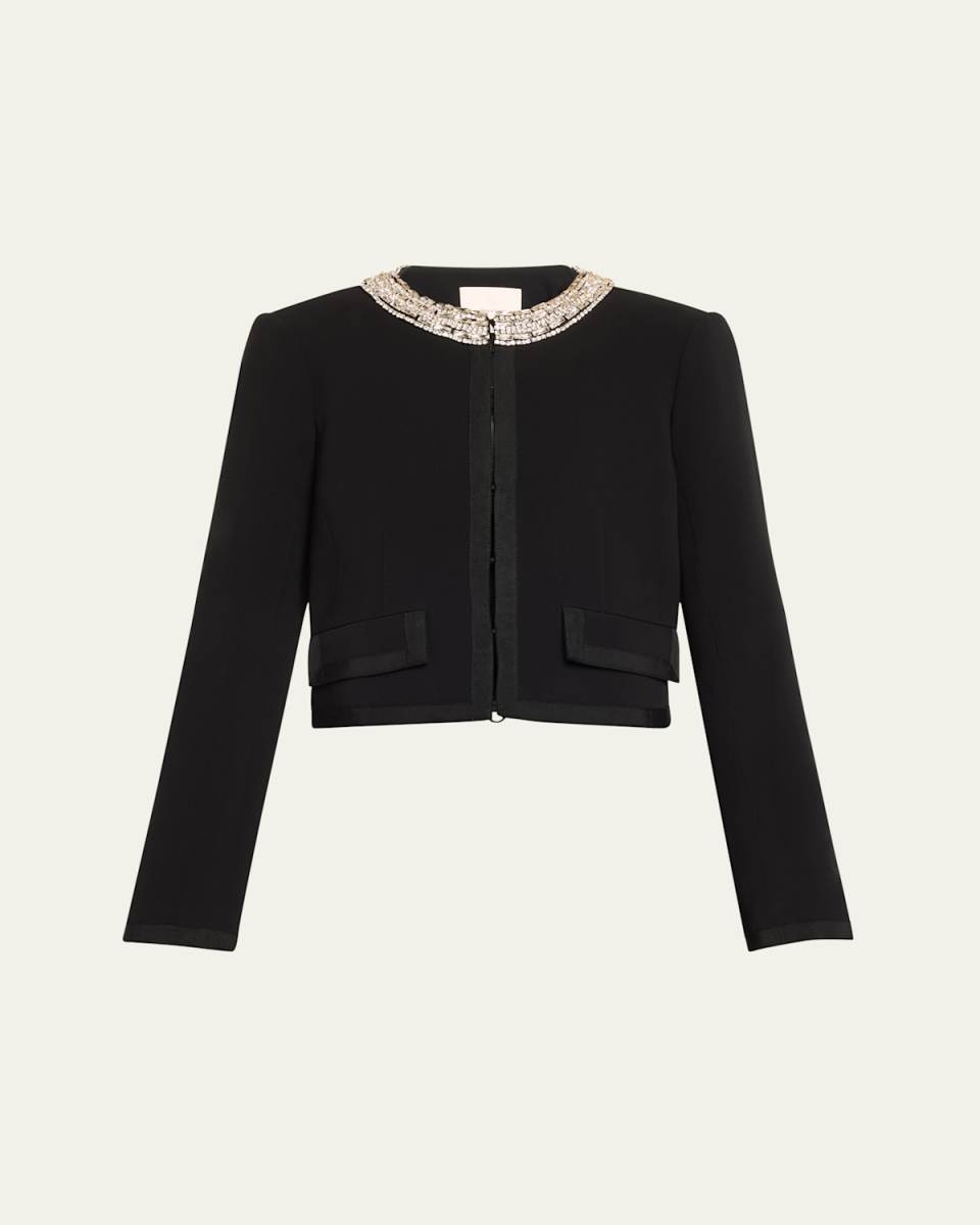 Bobby Rhinestone Necklace Crop Blazer