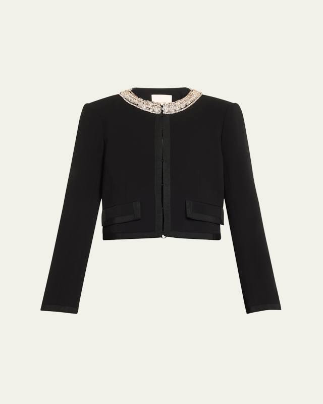 Bobby Rhinestone Necklace Crop Blazer