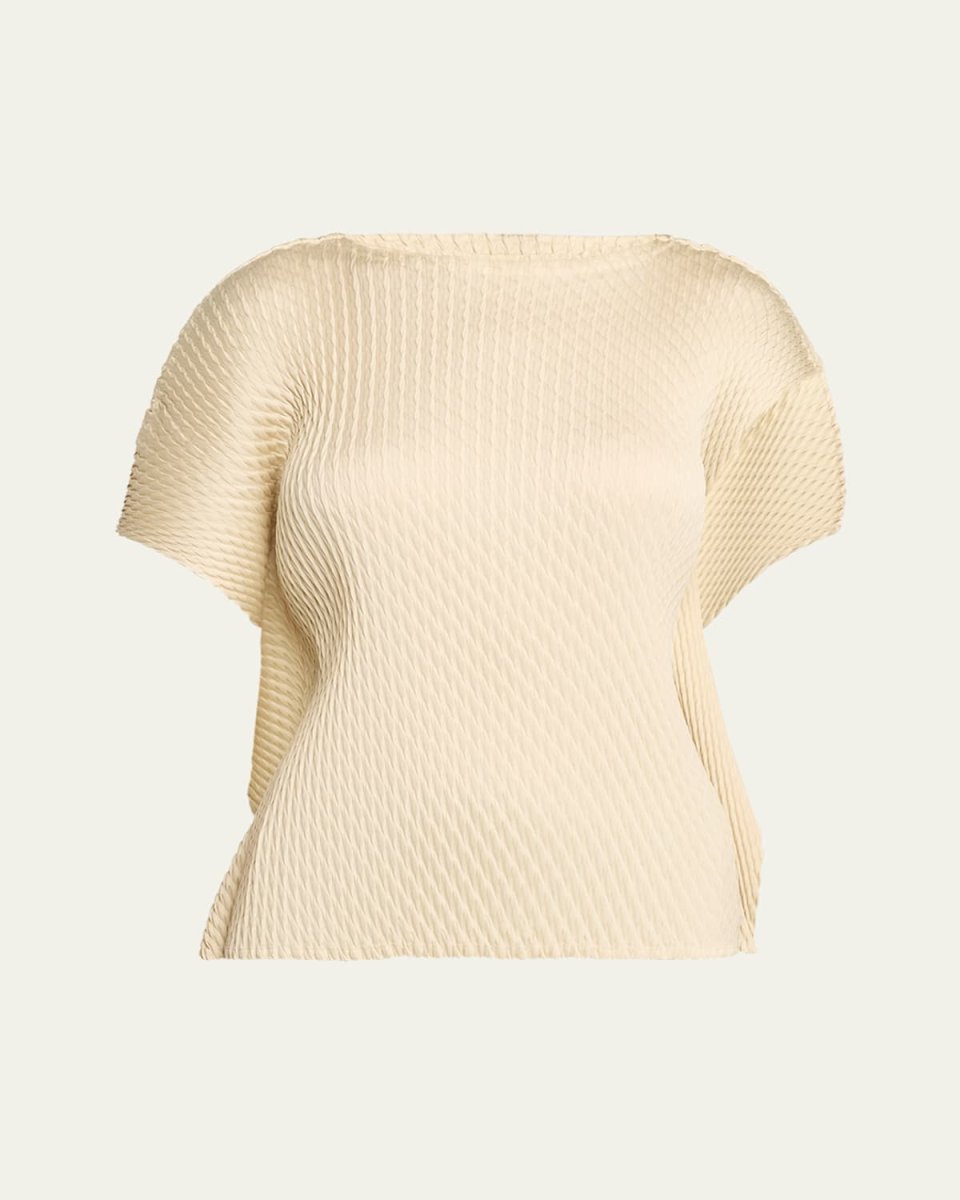 Sleek Pleats Fold-Over Top