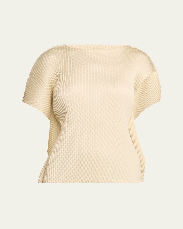 Sleek Pleats Fold-Over Top