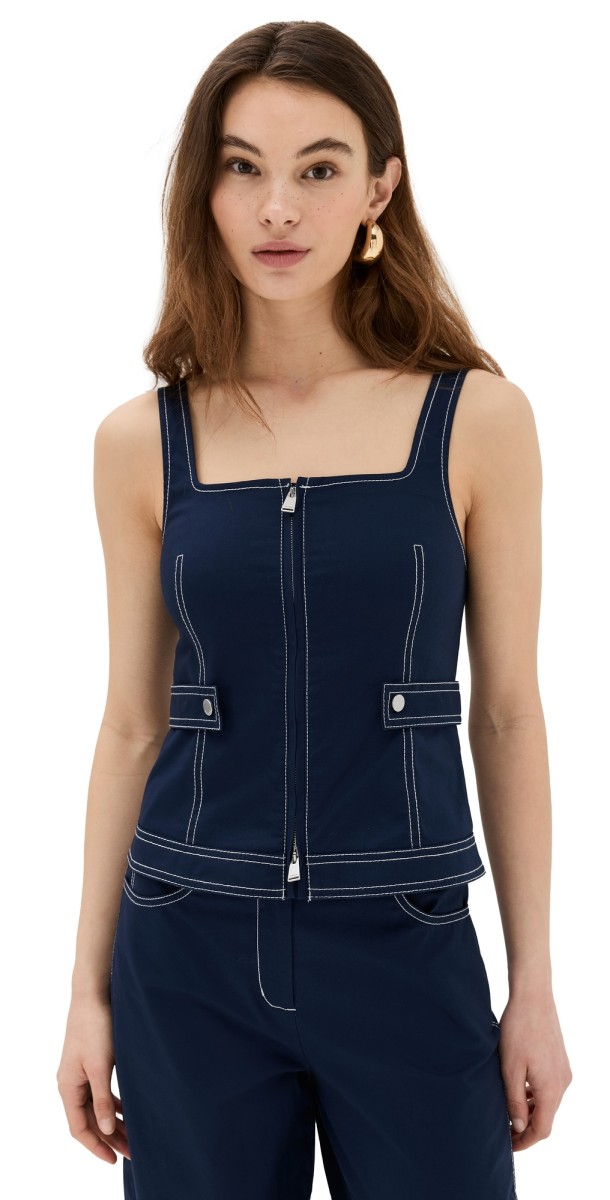 SIMKHAI Dolce Zip Up Top Midnight