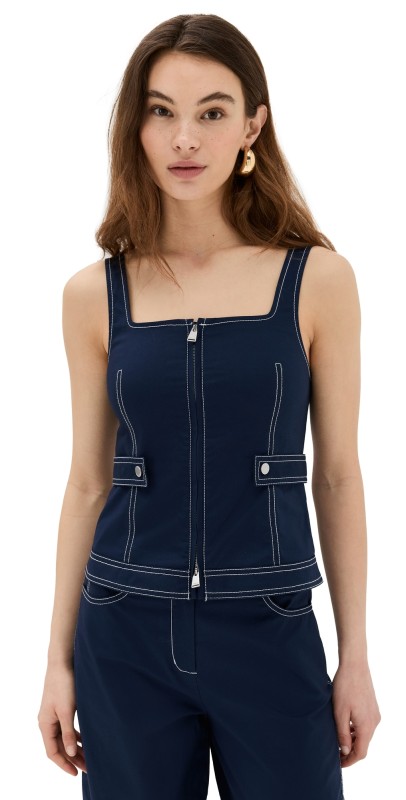 SIMKHAI Dolce Zip Up Top Midnight