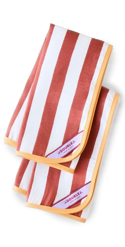 La DoubleJ Large Napkins Set of 2 Red and Whit