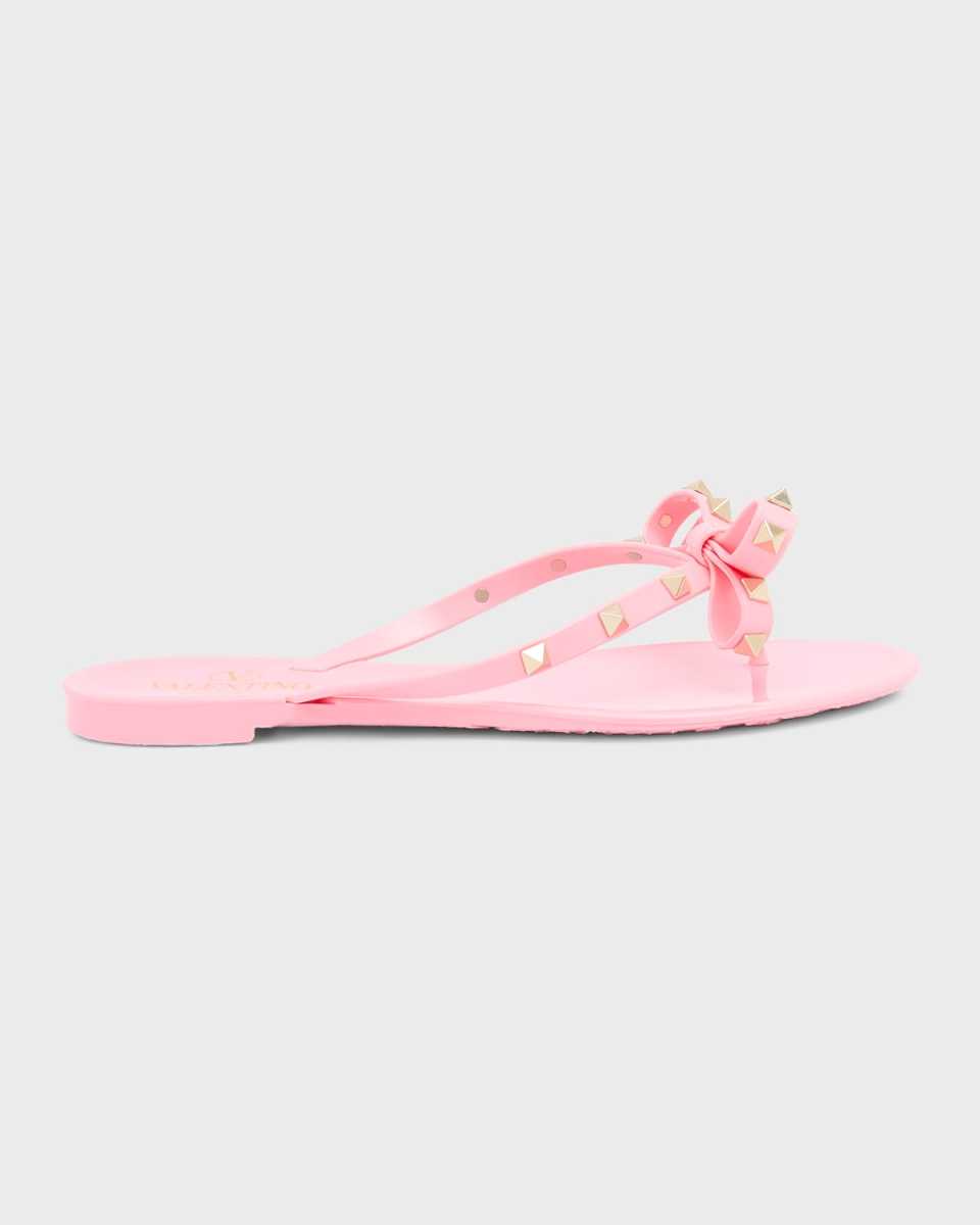 Rockstud PVC Flat Thong Sandals