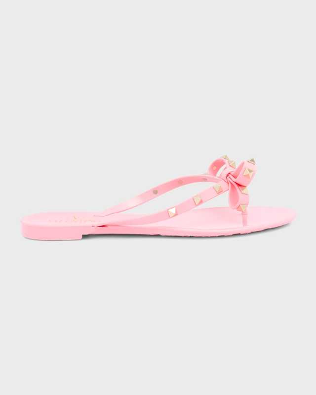 Rockstud PVC Flat Thong Sandals