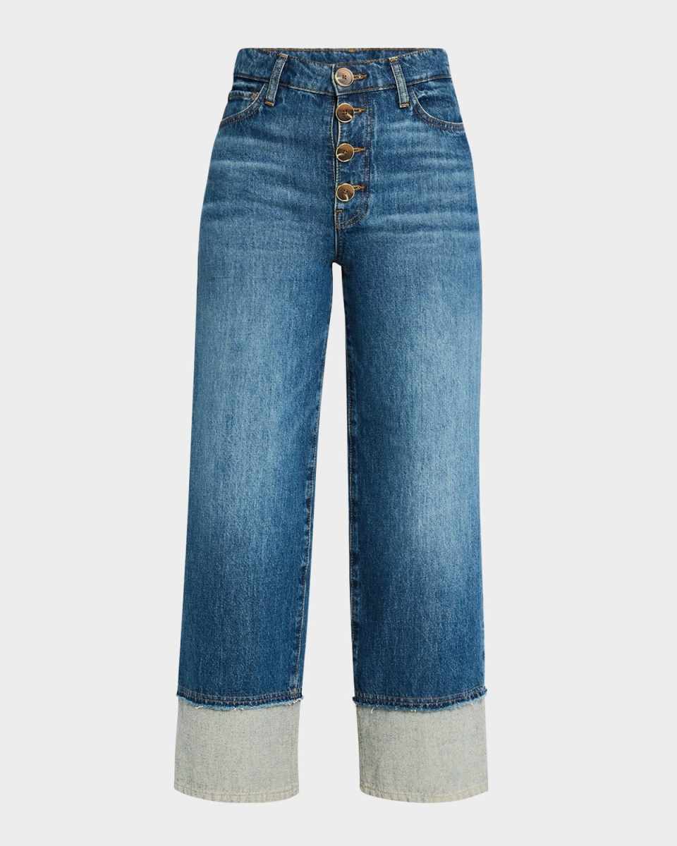 Simona Cuffed Straight-Leg Jeans