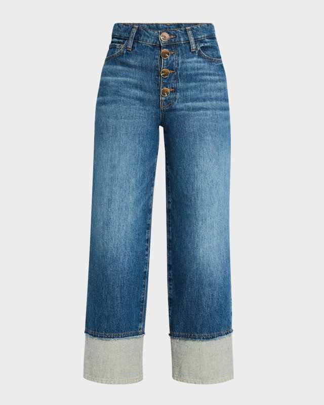 Simona Cuffed Straight-Leg Jeans