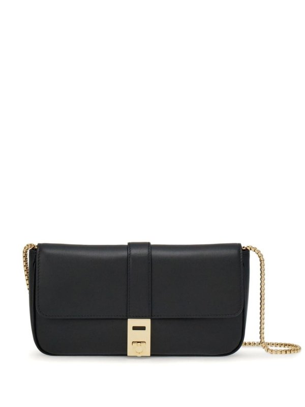 Gancini-plaque leather mini bag