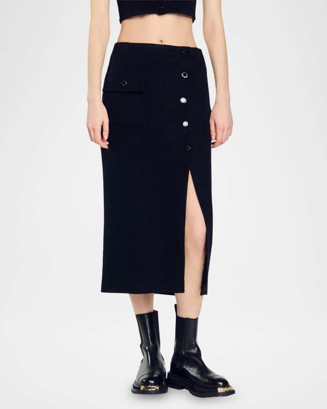 Tzara Tweed Midi Skirt
