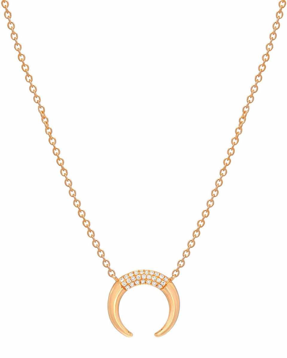 14k Diamond Double-Horn Necklace