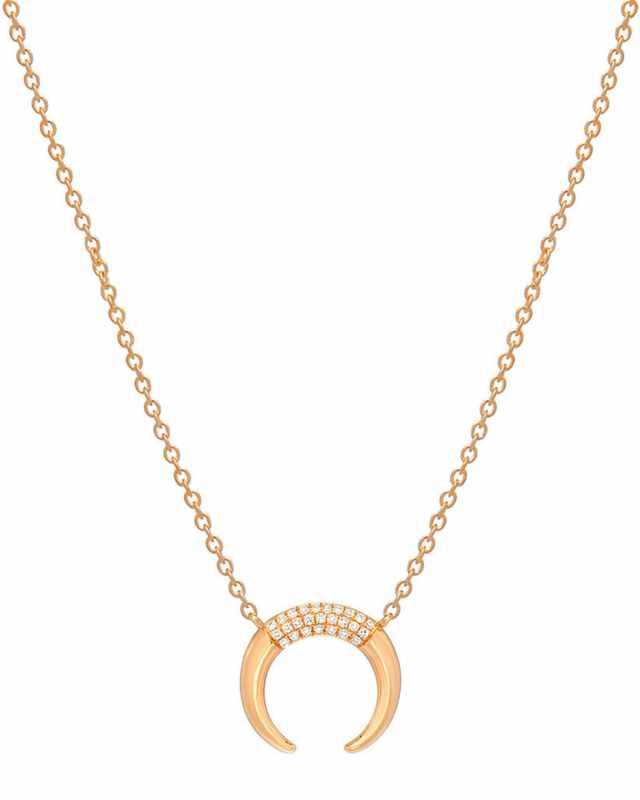 14k Diamond Double-Horn Necklace