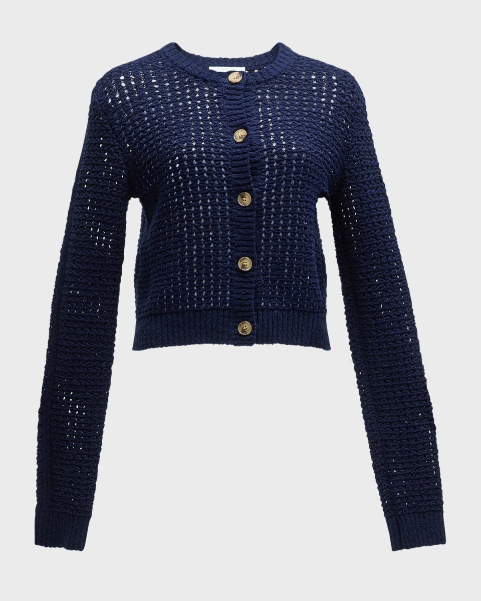 Cropped Tape-Yarn Cardigan