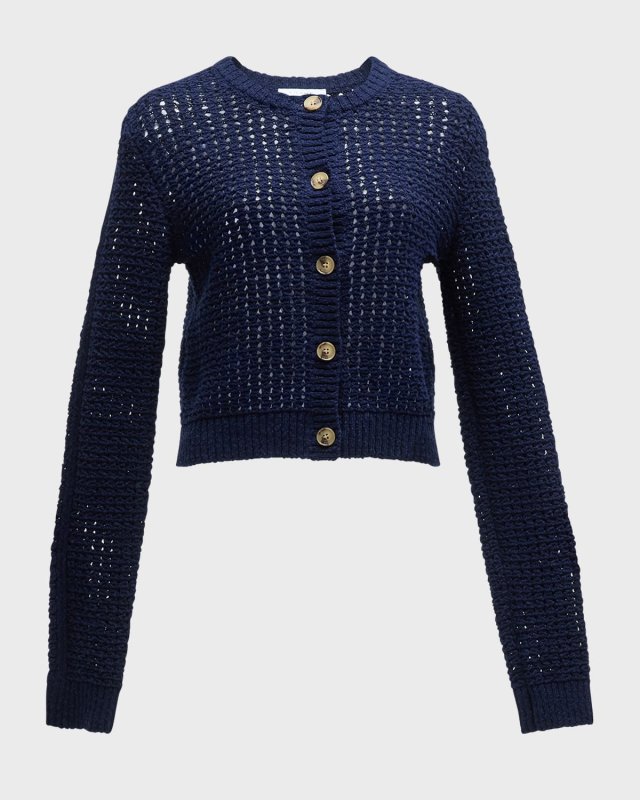 Cropped Tape-Yarn Cardigan