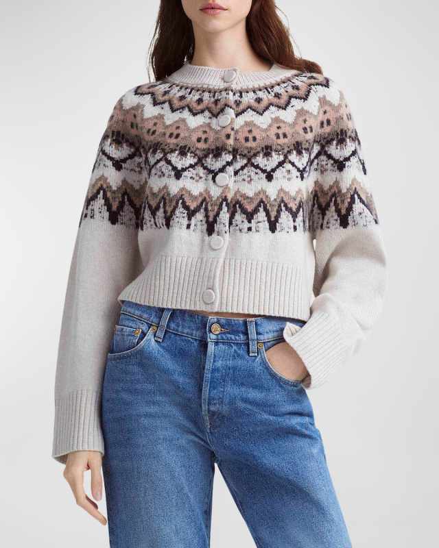 Barnum Fair Isle Wool Cardigan Sweat