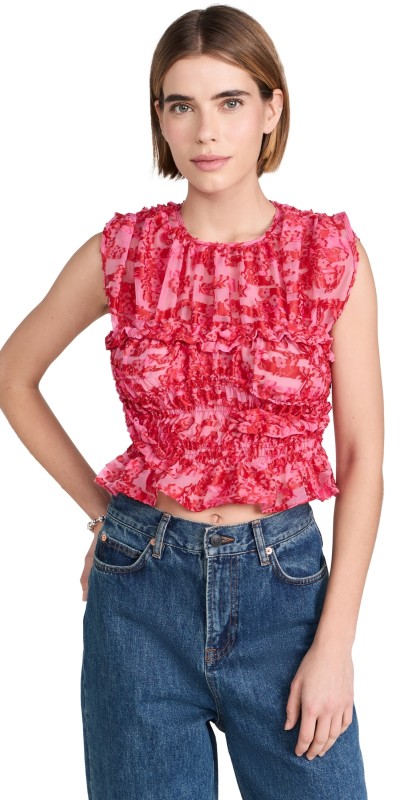 Cecilie Bahnsen Uphi Top Magenta / Red