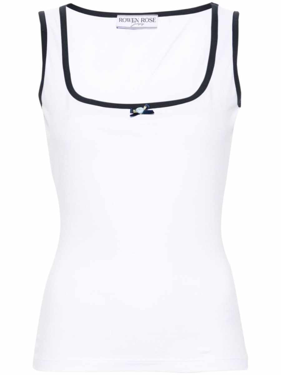 contrast-trim tank top