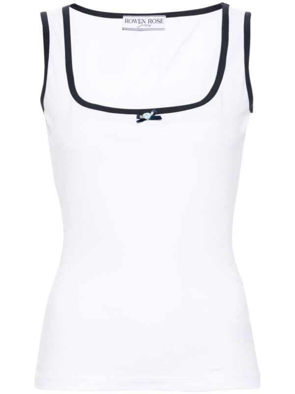contrast-trim tank top
