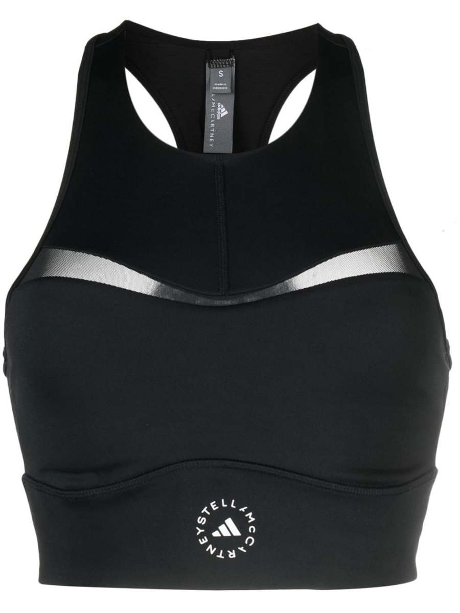 Training logo-print cropped top