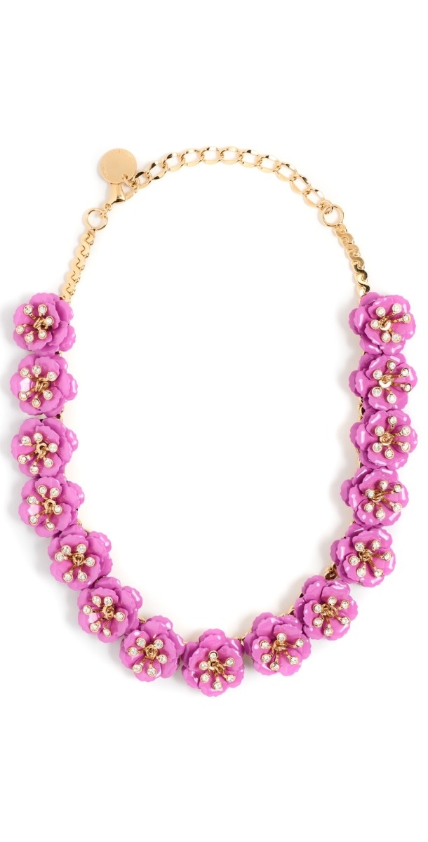 Carolina Herrera Flower & Crystal Necklace Ros