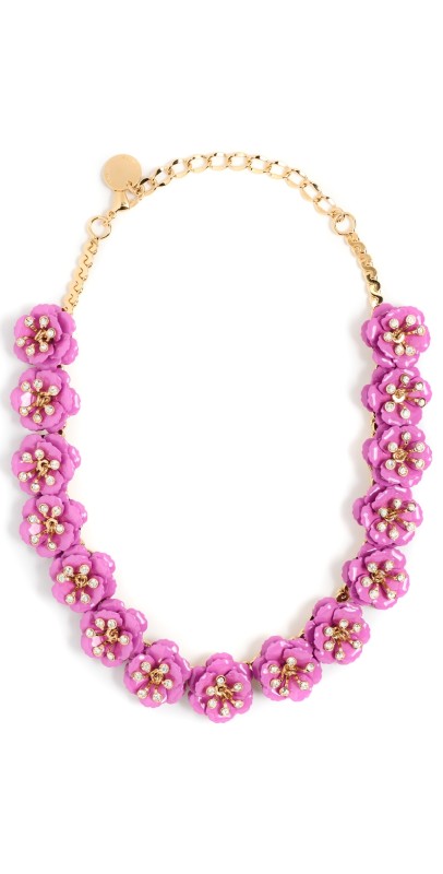 Carolina Herrera Flower & Crystal Necklace Ros