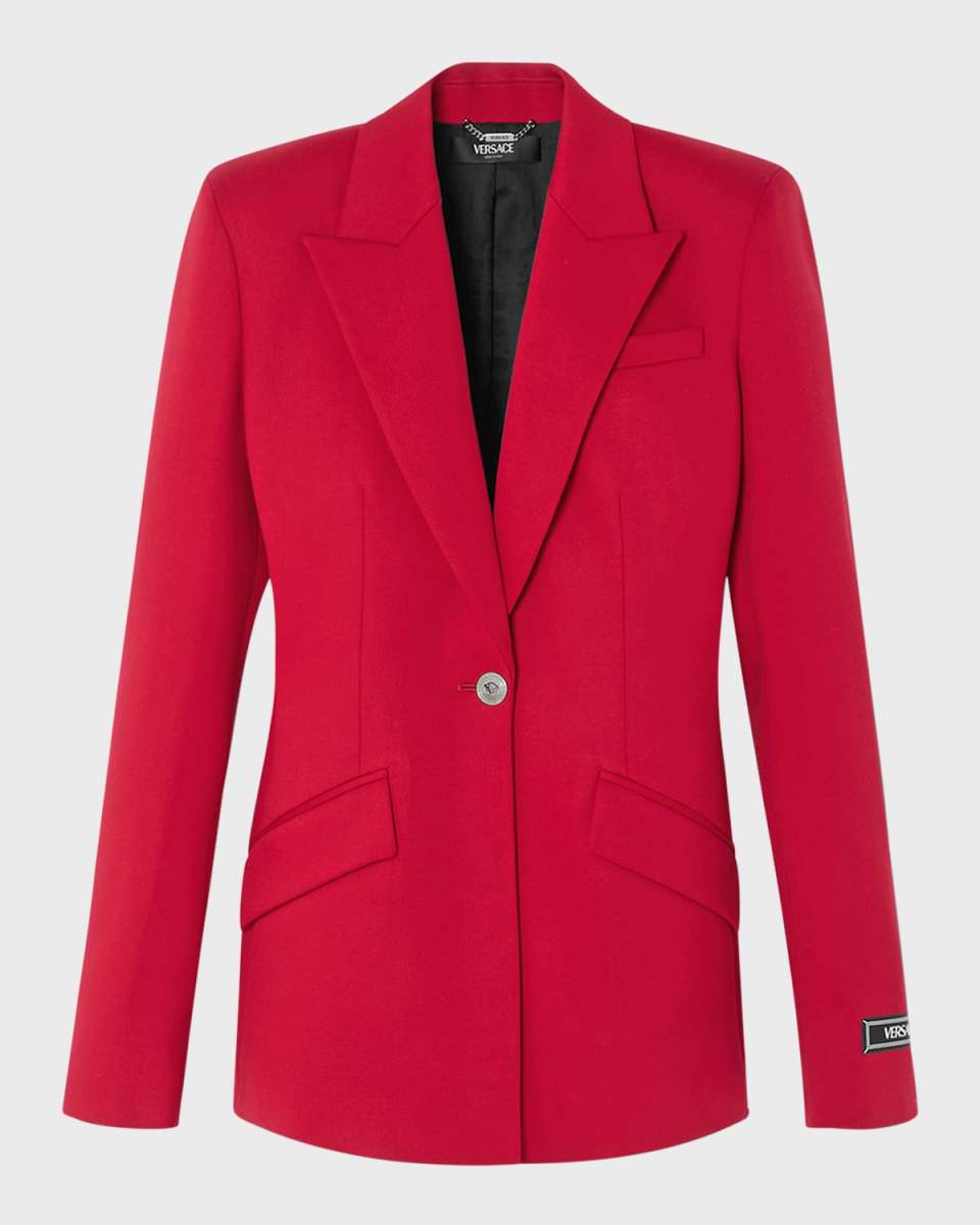 Wool Grain De Poudre Single-Breasted Jacket