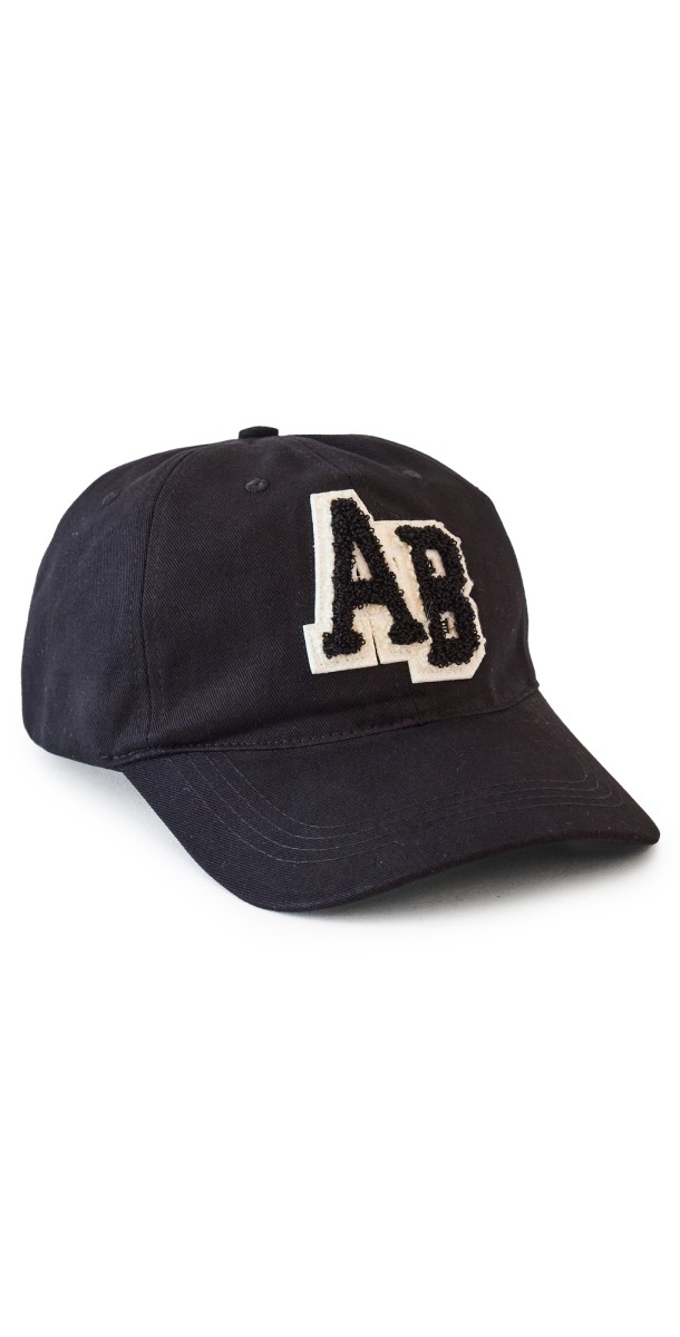 ANINE BING Jeremy Baseball Cap Letterman Black