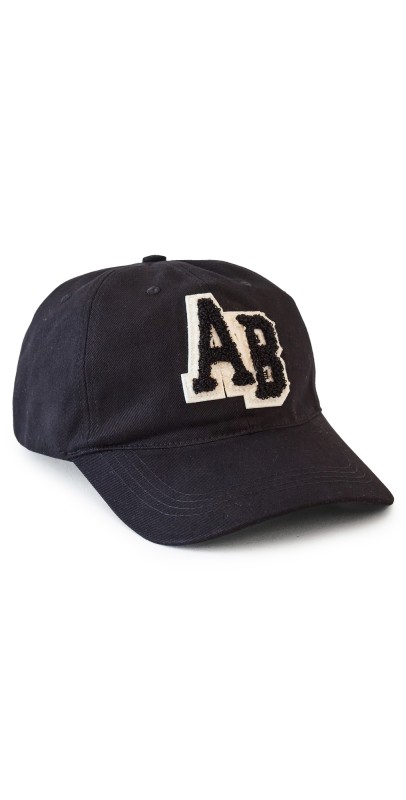 ANINE BING Jeremy Baseball Cap Letterman Black