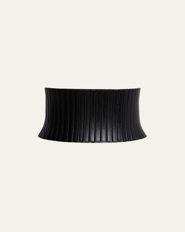 Striped Leather Corset Belt