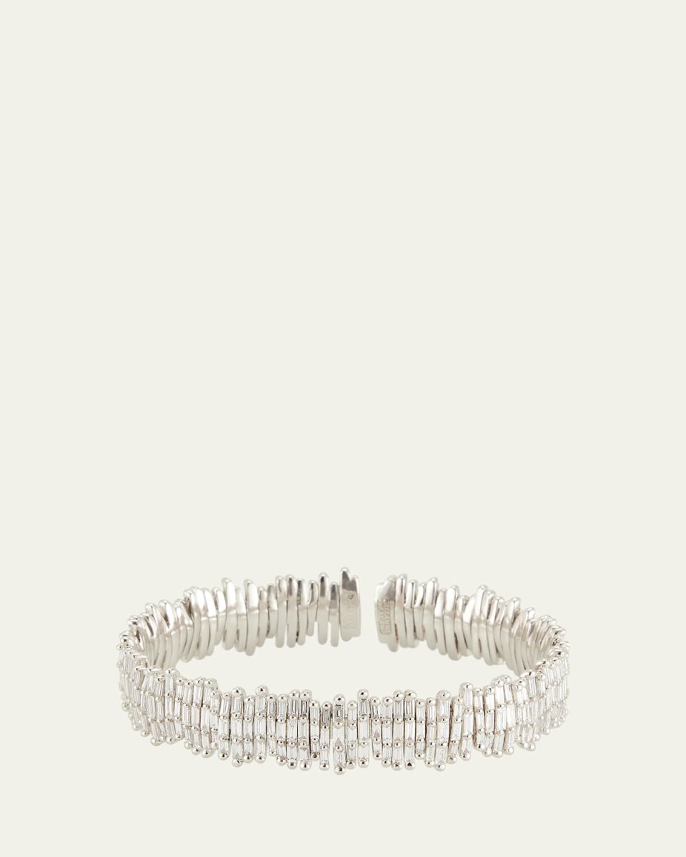 Classic Diamond Triple-Row Full Baguette Cuff Bracelet