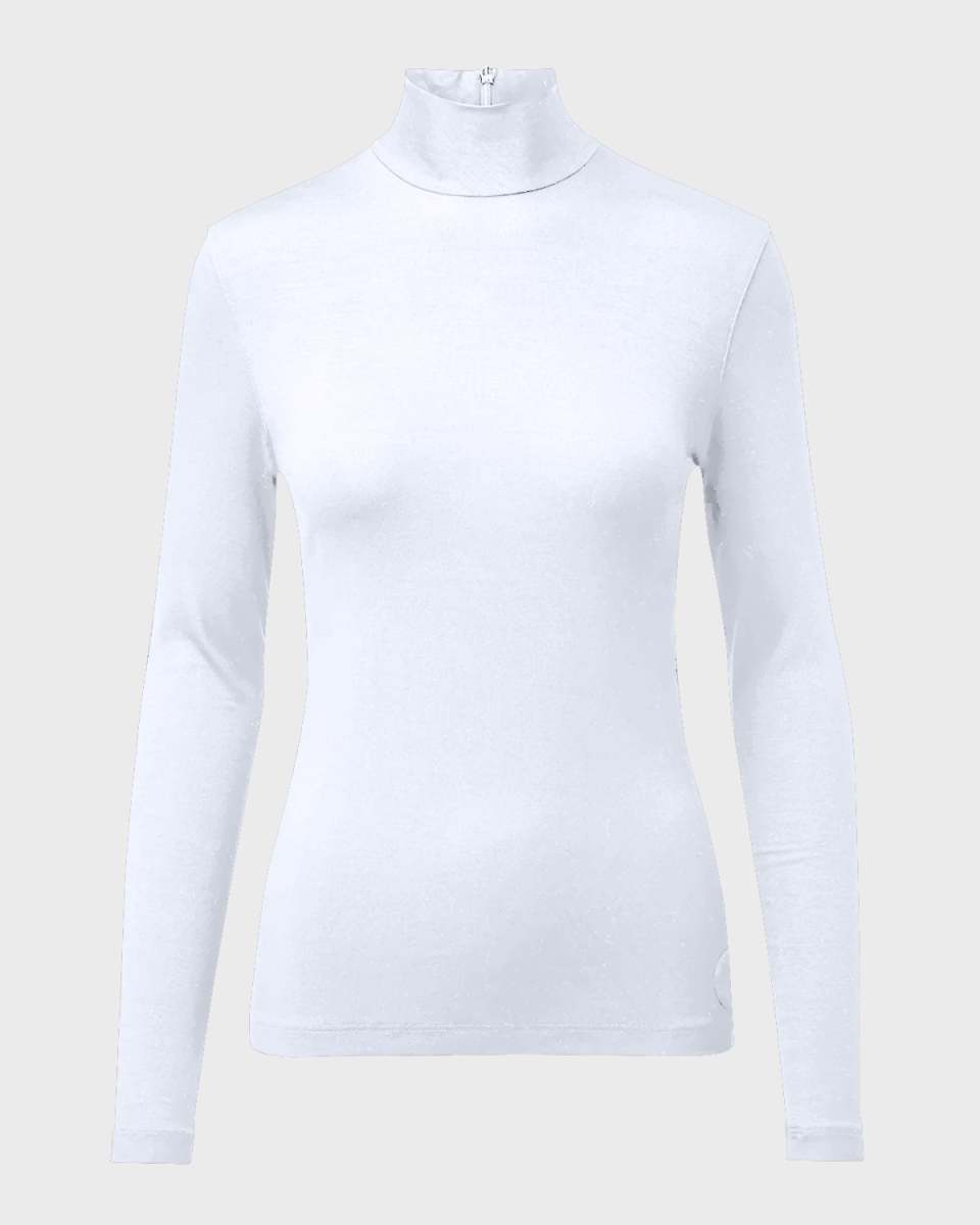 Turtleneck Long-Sleeve Modal-Stretch Top