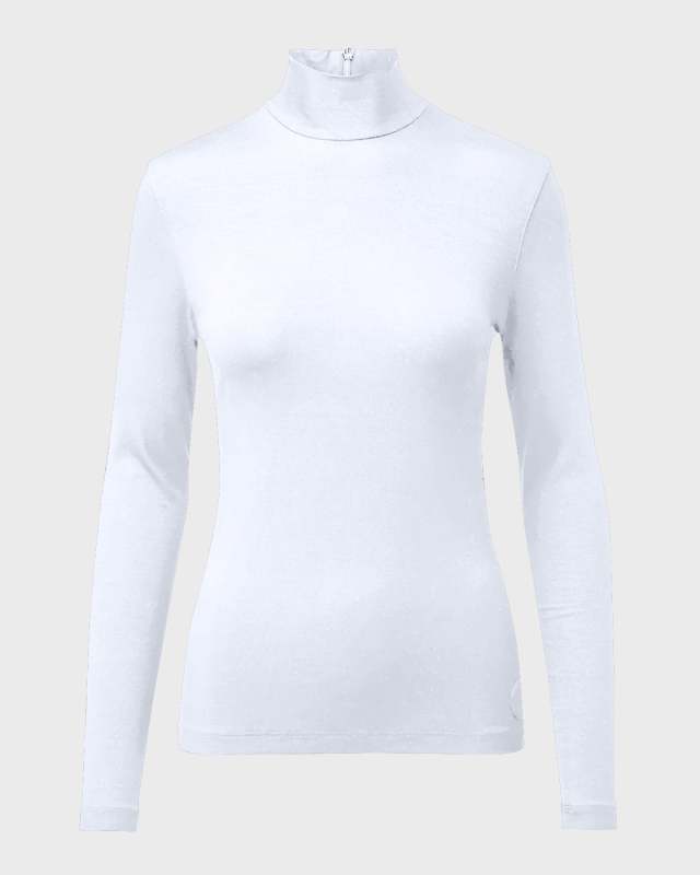 Turtleneck Long-Sleeve Modal-Stretch Top