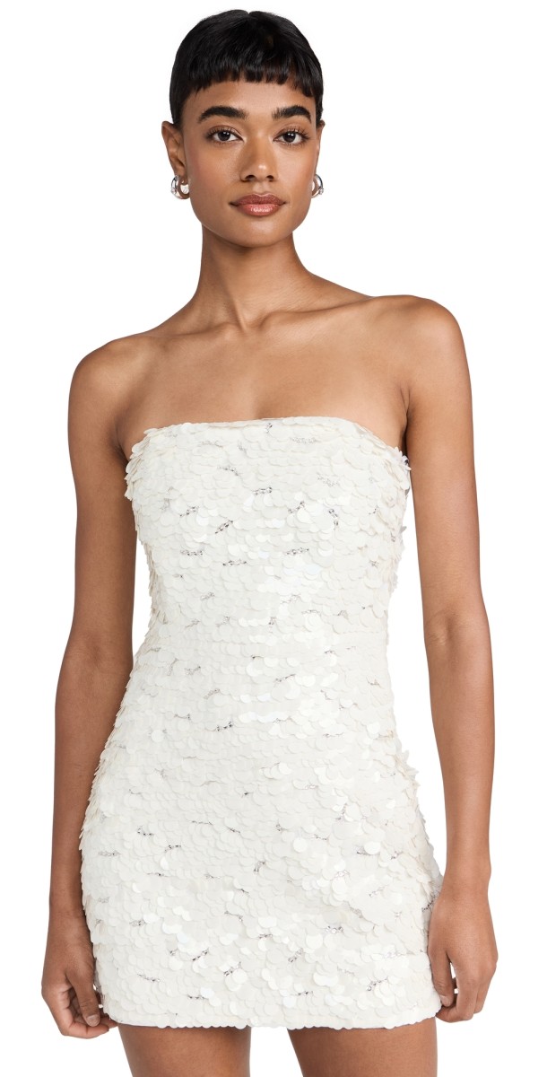 Retrofête Nolia Sequin Dress White