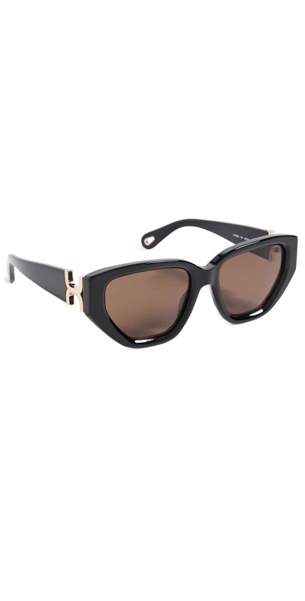 Chloe Marcie Sunglasses Black-Black-Brown