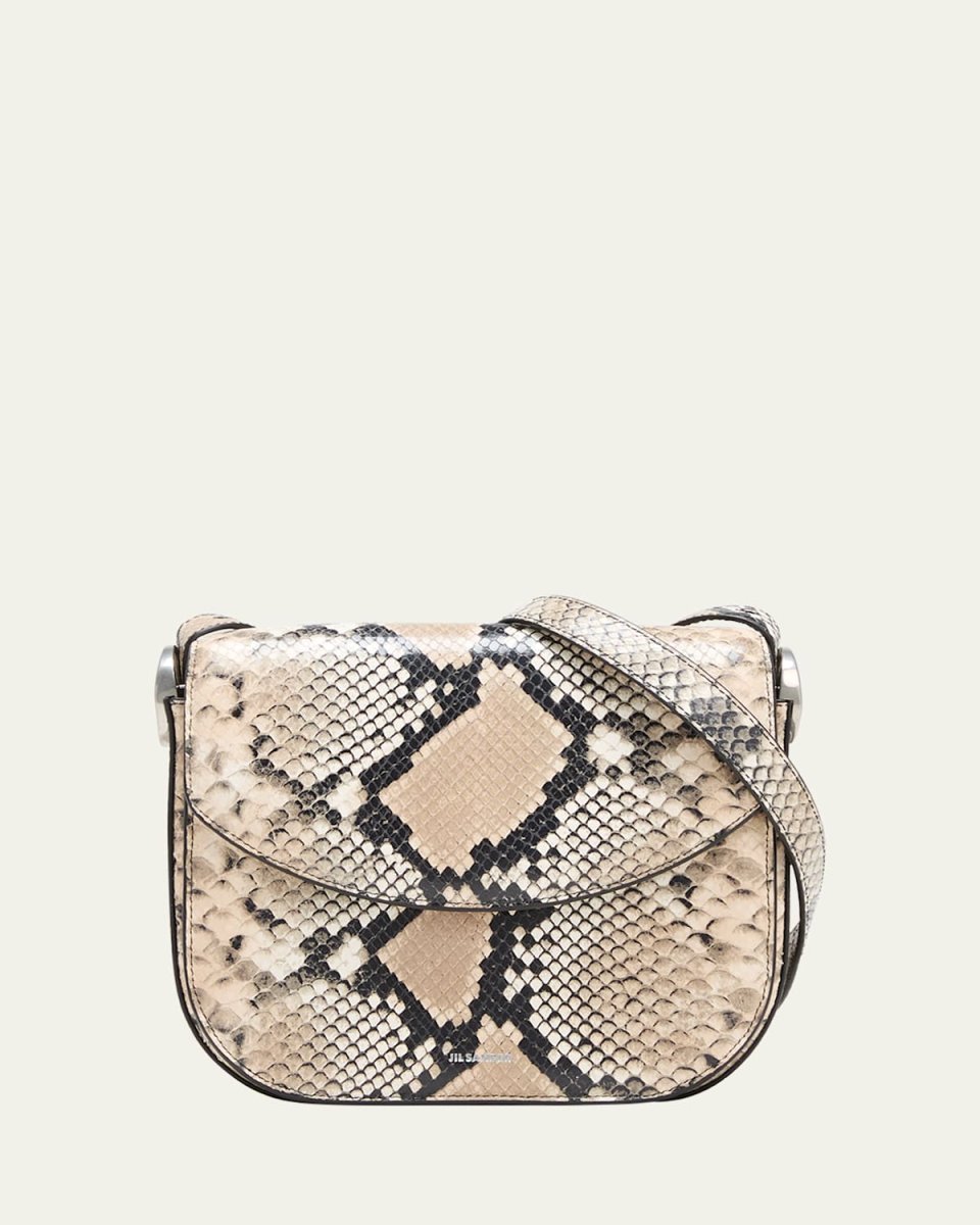 Coin Medium Python-Print Leather Crossbody Bag