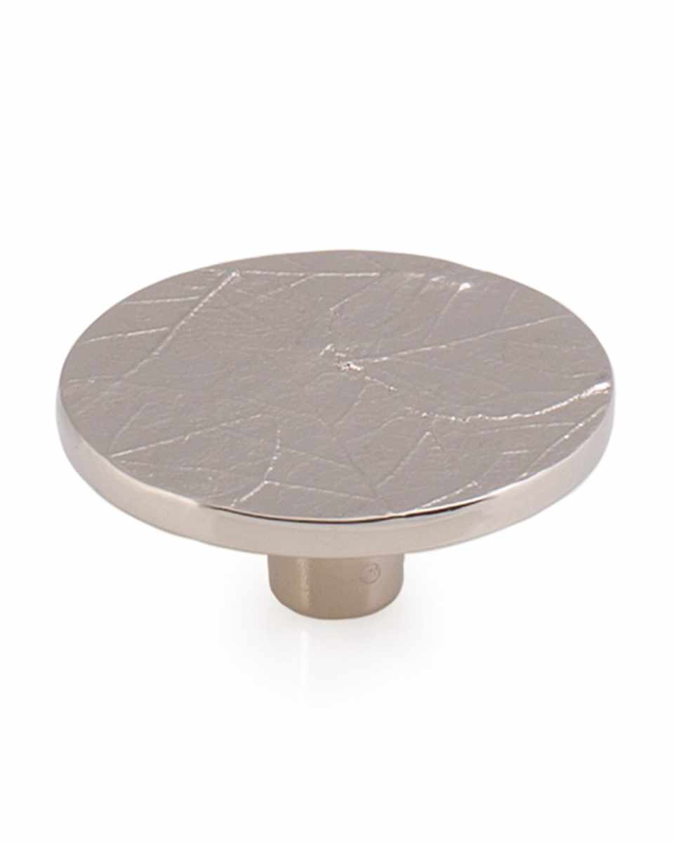 Forest Leaf Round Knob - Nickel Plate