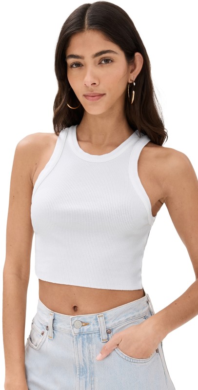 AGOLDE Cropped Bailey Tank White