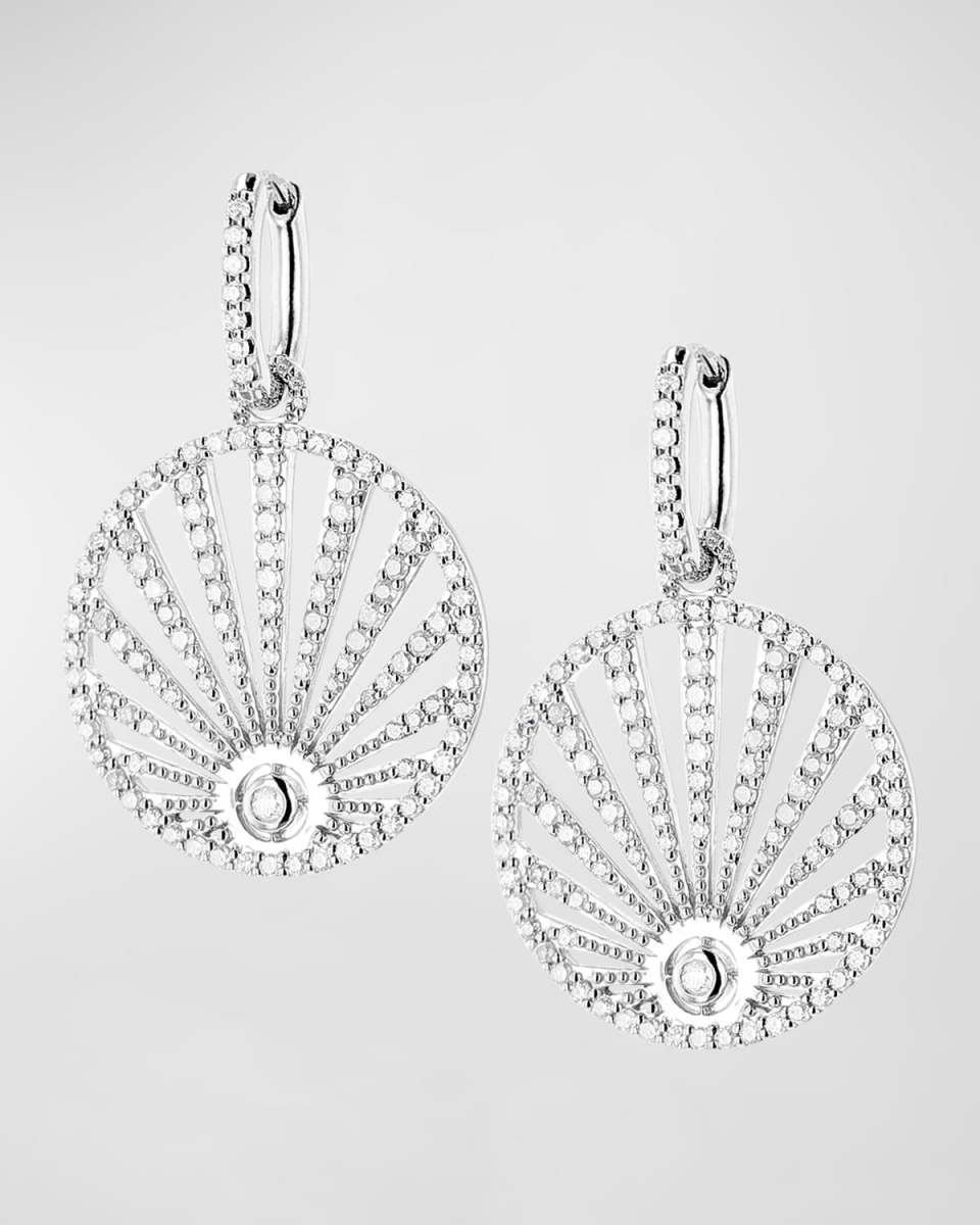Sunrise Diamond Pave Huggie Hoop Earrings