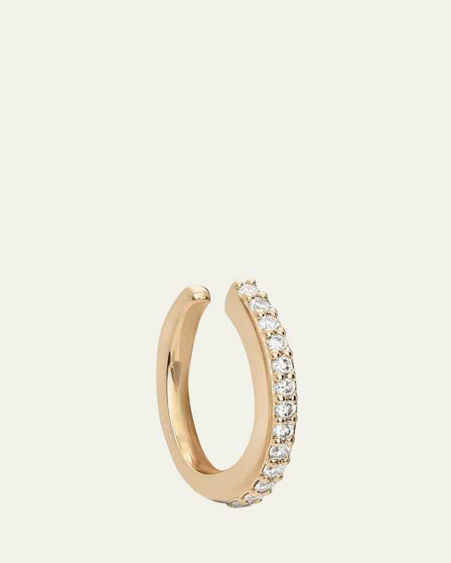 14K Yellow Gold Diamond Ear Cuff, Single