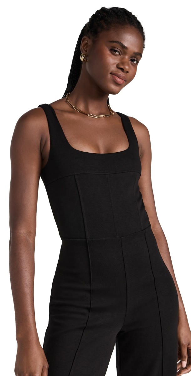Victor Glemaud Sculpted Seamed Thong Bodysuit Black