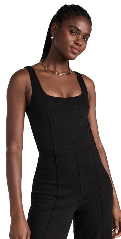 Victor Glemaud Sculpted Seamed Thong Bodysuit Black