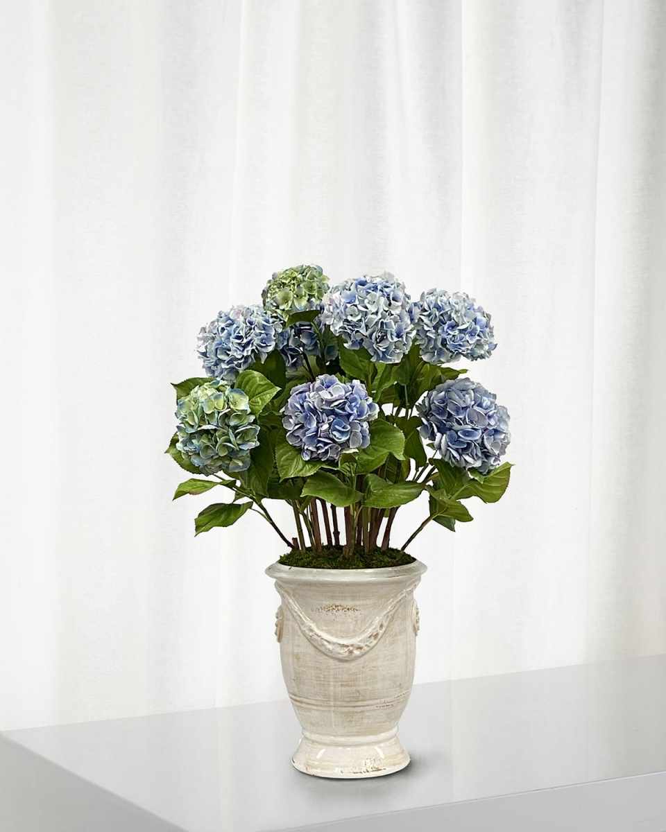 Faux Hydrangeas in Rutherford Terracotta Pot