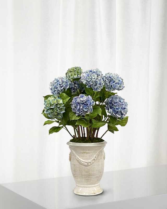 Faux Hydrangeas in Rutherford Terracotta Pot