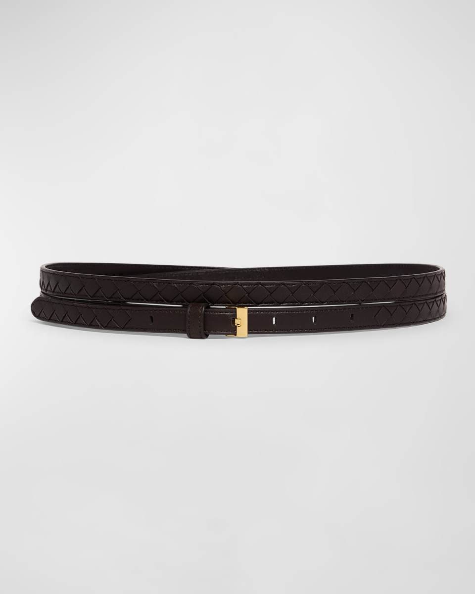 Double Layered Leather Thin Belt