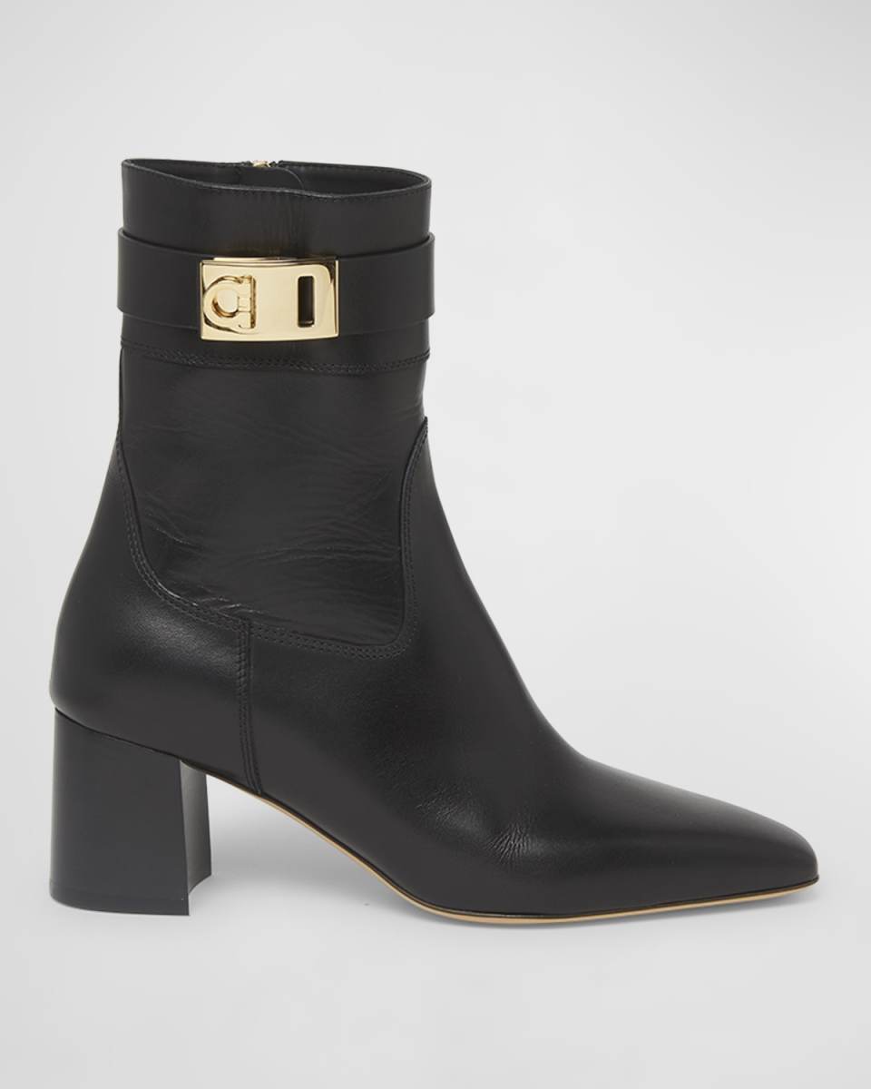 Rol Leather Gancino Buckle Ankle Boots