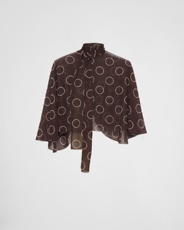 PRADA Print silk cape