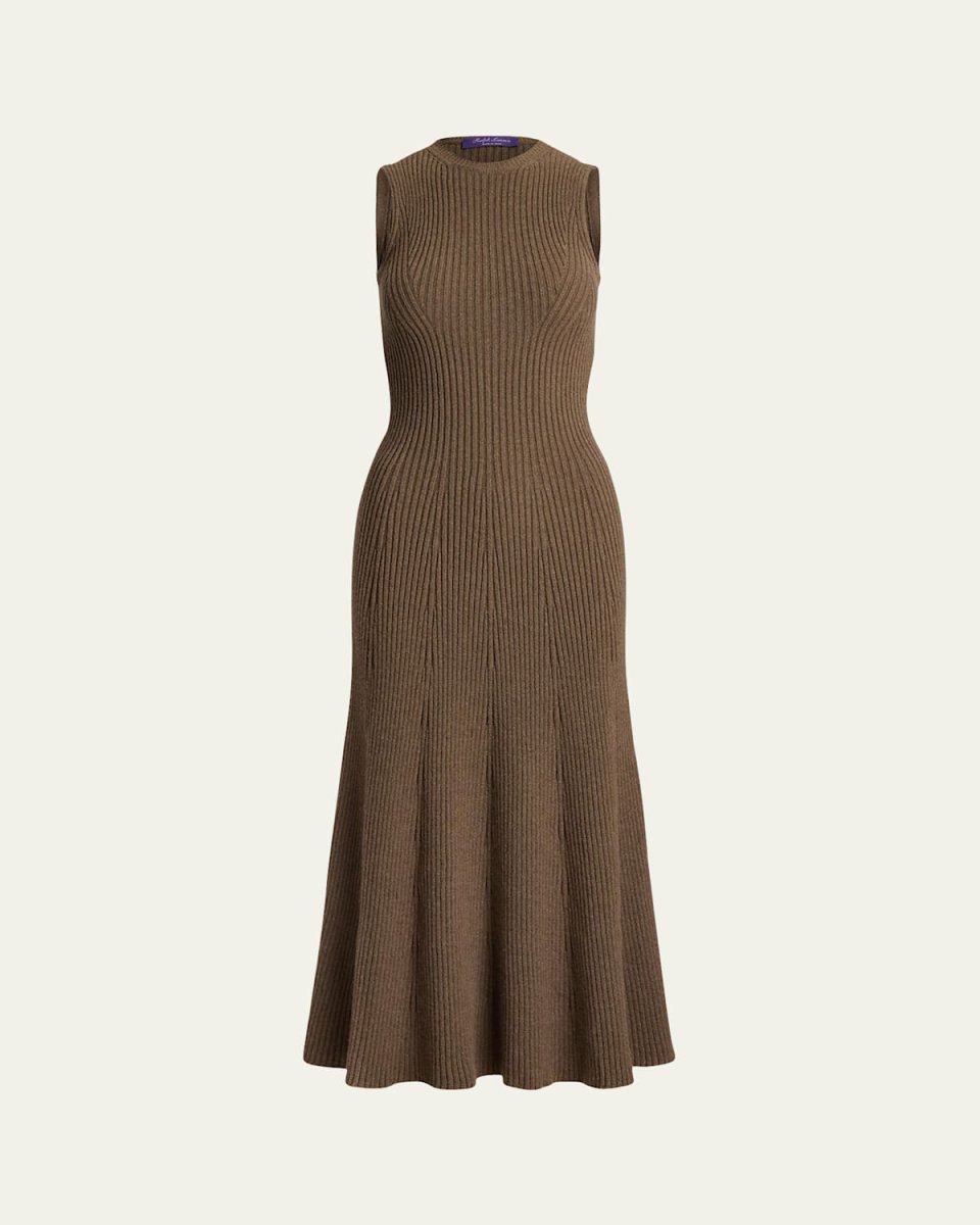 Lofty Cashmere Rib Sleeveless Midi Day Dress