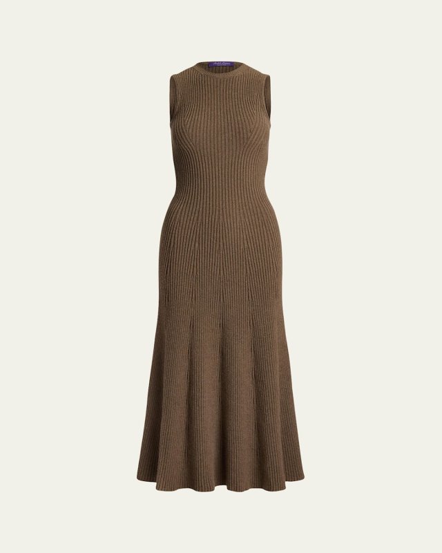 Lofty Cashmere Rib Sleeveless Midi Day Dress