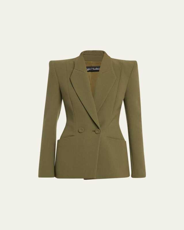 Double-Breasted Square Lapel Jacket